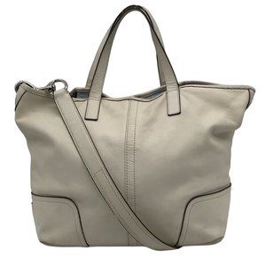 Coach Hadley White Leather Duffle Tote 